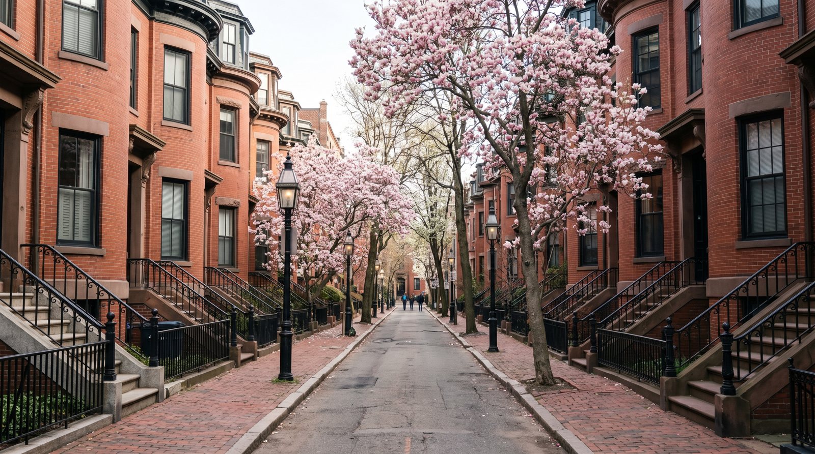 Gas lamps and brick sidewalks on Marlborough Street